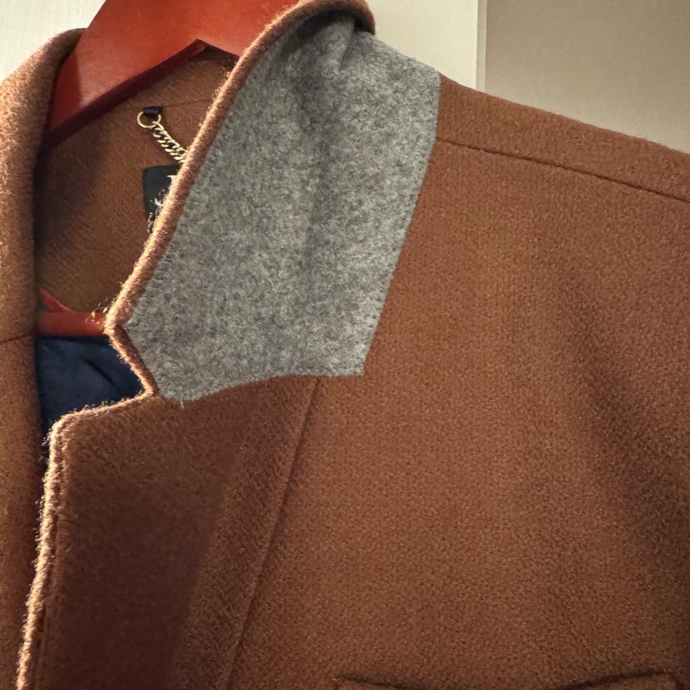 NWT J. Crew Double breasted topcoat in Italian melton wool blend - Picture 6 of 6